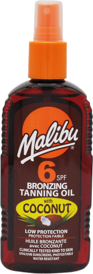 SPF6 Bronzing Tanning Oil with Coconut Oil